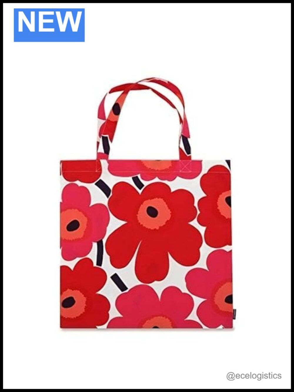 Organic Cotton Floral Tote Bag Reusable Shopping Beach Bag